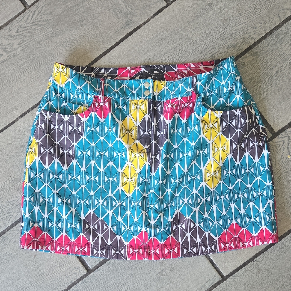 Slazenger Women’s Geometric Print Golf Skort Size 8 Multicolor Act92
